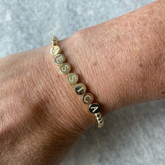 The Sis Kiss Mini Gold Coin Jessica Name Adjustable Bracelet NWT - Picture 4 of 4